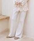 earth music&ecology セルフカットリブフレアパンツ