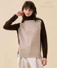BEIGE， 【WEB限定・洗える】ROGAN / バイカラーウールハイネックニット