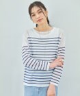ANY L シアーバスクボーダーニット