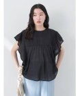 earth music&ecology コットンボイルフリルブラウス