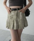 WEGO ウオッシュドプリーツミニスカート