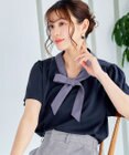 Tiaclasse 【洗える】配色リボンタイブラウス