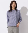 J.PRESS LADIES 【WEB限定カラーあり】ストライプジャカード バンドカラー カットソー