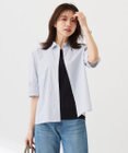 J.PRESS LADIES 【洗える】Betterコットンポリエステル ストライプ シャツカラーブラウス