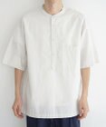 WHITE MAILS 【UNISEX】COTTON PAPER POPLIN BAND COLLAR PULLOVER シャツ