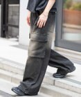WEGO ローライズバギーフレアデニムカーゴパンツ