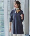 Tiaclasse L 【洗える】キーネックラメニットチュニック