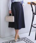 ANY SIS L シャンブレーベルテッド スカート