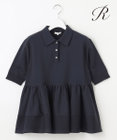 23区 【R(アール)】フォルムニット ペプラム ポロシャツ