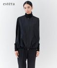 23区 L 【エステータ】シルクブレンド ライトタフタ ジップアップ ベスト