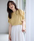 ANY マットサテン袖タックブラウス