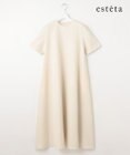 23区 L 【エステータ】ウールリネン 半袖フレアワンピース