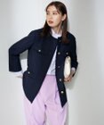 J.PRESS LADIES ナチュラルツイードストレッチ ノーカラー ジャケット