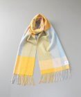 AURORA LANVIN en Bleu ランバン オン ブルー  カシミヤ ブロックチェック マフラー（幅30cm）