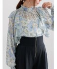Te chichi フラワーパターンシアーフリルブラウス