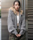 WEGO フェイクファー付きケーブルニットパーカー