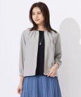 J.PRESS LADIES L 【洗える】80/1スパンタイプライター ノーカラー ブルゾン