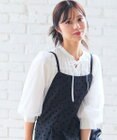 Feroux 袖チュールリボンスキッパー ブラウス