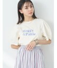 earth music&ecology フォルムスリーブ刺繍ロゴＴＥＥ