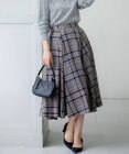 組曲 L シアーツイルチェック フレアスカート