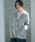 23区 【洗える】ウールカシミヤ アランパターン カーディガン