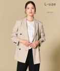BEIGE， 【L-size】CAROLE / リネンライク ダブルジャケット