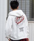 WEGO 【ユニセックス着用ITEM/裏起毛/SMLサイズ展開】リラックスフィットバックロゴジップパーカー