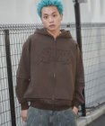 WEGO 【ユニセックス着用ITEM】ダメージアップリケレイヤードZIPパーカー
