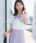 Tiaclasse L 【洗える】配色リボンタイブラウス