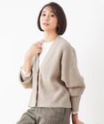 自由区 【洗える】ウールカシミヤブレンドラメスパンコールニット カーディガン