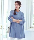 Tiaclasse 【洗える】ピーチスキンシャツチュニックブラウス