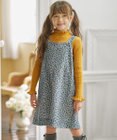 組曲 KIDS 【150-160㎝】モノトーンフラワーコーデュロイ ワンピース