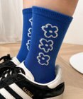 WEGO 手書き風3連フラワーソックス