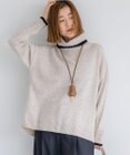 23区 L 【洗える】ウールカシミヤ コンビカラー オフタートル ニット