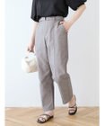 Green Parks 綿麻混バックルベルト付テーパードパンツ