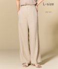 BEIGE， 【L-size】CAROLE / リネンライクフルレングスワイドパンツ