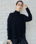 自由区 【洗える】ウールカシミヤブレンドラメスパンコールハイネック ニット