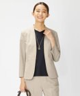 J.PRESS LADIES 【洗える・撥水・防汚】コットンFITTYシャーク ノーカラー ジャケット