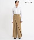 23区 L 【エステータ】ウールギャバジン ワイド ラップパンツ