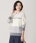 J.PRESS LADIES 【洗える】WOOL BLEND AIR カラーブロック ニット