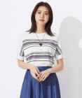 J.PRESS LADIES L 【洗える】レーヨンエリートストレッチ ボーダー ドルマン ニット