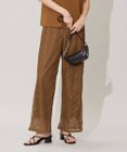 ICB L 【洗える】タイルパターンレース ワイドストレートパンツ