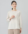 J.PRESS LADIES L プレーティング シャツテール ロングスリーブ Tシャツ