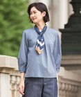 J.PRESS LADIES ストライプジャカード Vネック カットソー