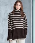 Tiaclasse 【洗える】ハイネックボーダープルオーバー