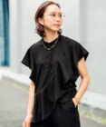 ICB L 【ICB×インフルエンサーコラボ】【先行予約】デュアルサテン ラッフルブラウス