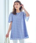 Tiaclasse 【洗える】ランダムボーダーチュニックブラウス