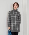 Tiaclasse 【洗える】チェックジャガードニットチュニック