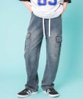 WEGO 【ウエストゴム】ドローコードウオッシュドカーゴデニム