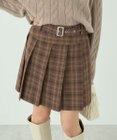 earth music&ecology ベルト付きプリーツミニスカート